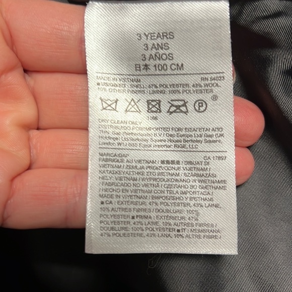 Baby Gap Plaid Coat Wool Blend with Hood 3 Years - Picture 5 of 5